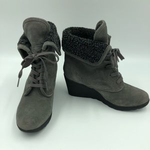 White Mountain Suede Weather Resistant Grey Bootie